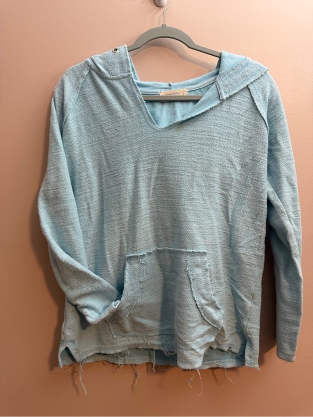 Ocean Drive Light Blue Hooded Knit Pullover